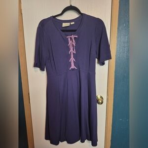 673 🦃🎄Maeve Anthropologie Beloved Blue Purple Tie Front